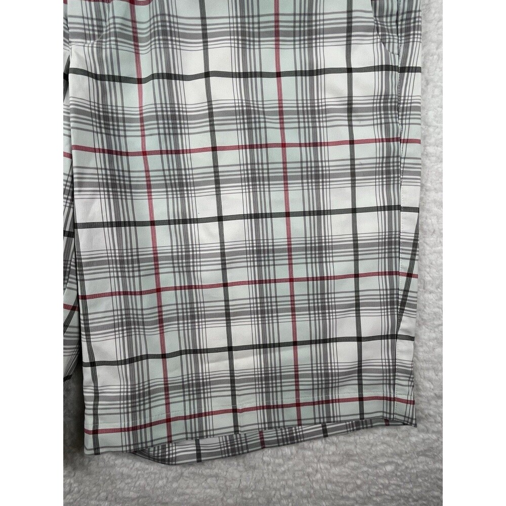 Nike Golf Tour Performance Shorts Mens 38x11 White Dri-Fit Plaid Pockets Preppy